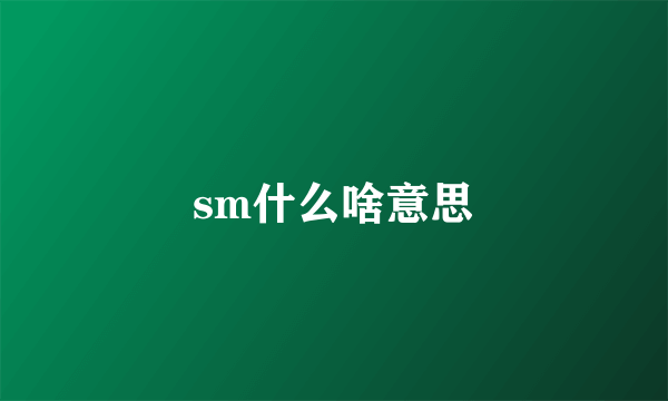 sm什么啥意思