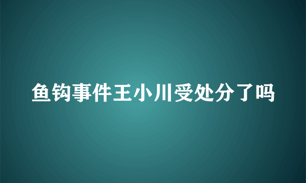 鱼钩事件王小川受处分了吗