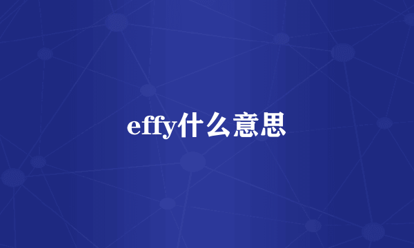 effy什么意思