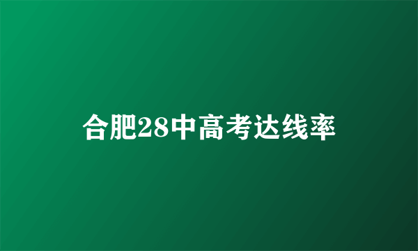 合肥28中高考达线率