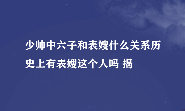 少帅中六子和表嫂什么关系历史上有表嫂这个人吗 揭