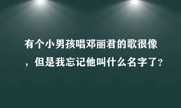 有个小男孩唱邓丽君的歌很像，但是我忘记他叫什么名字了？