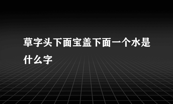 草字头下面宝盖下面一个水是什么字