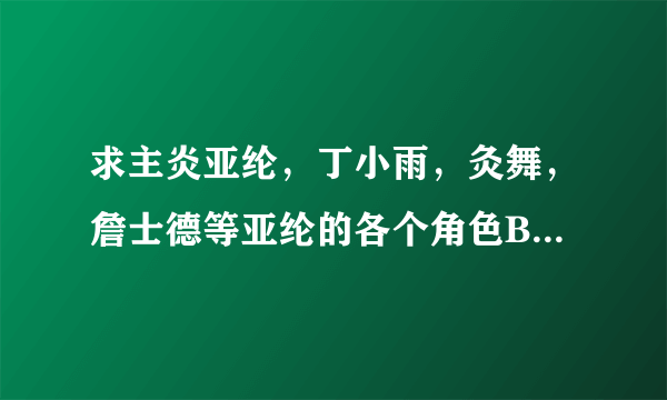 求主炎亚纶，丁小雨，灸舞，詹士德等亚纶的各个角色BG同人小说