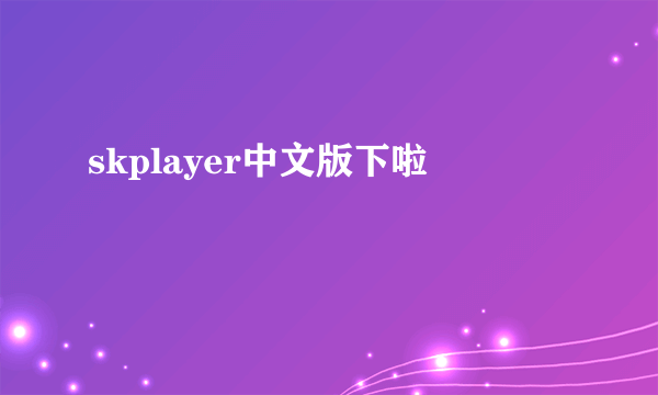 skplayer中文版下啦