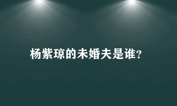 杨紫琼的未婚夫是谁？