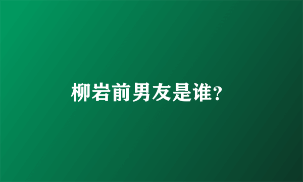 柳岩前男友是谁？