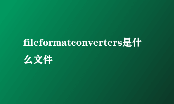 fileformatconverters是什么文件