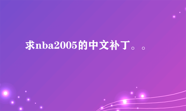 求nba2005的中文补丁。。