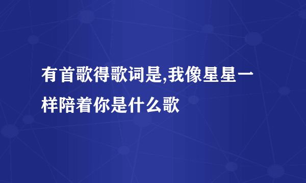 有首歌得歌词是,我像星星一样陪着你是什么歌