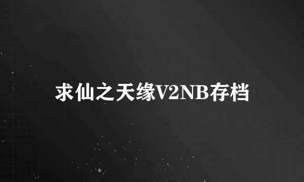 求仙之天缘V2NB存档