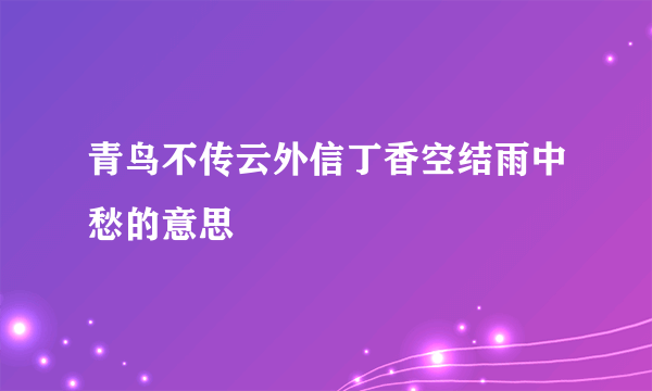 青鸟不传云外信丁香空结雨中愁的意思