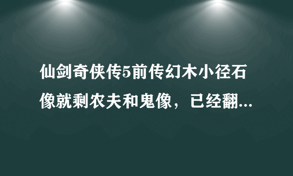 仙剑奇侠传5前传幻木小径石像就剩农夫和鬼像，已经翻了包子没有小鬼打了求指教！