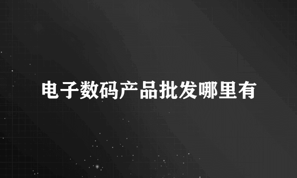 电子数码产品批发哪里有