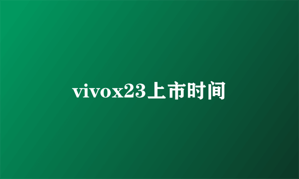 vivox23上市时间