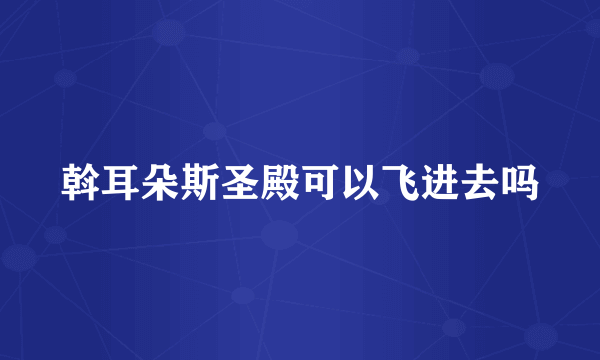 斡耳朵斯圣殿可以飞进去吗