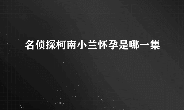 名侦探柯南小兰怀孕是哪一集