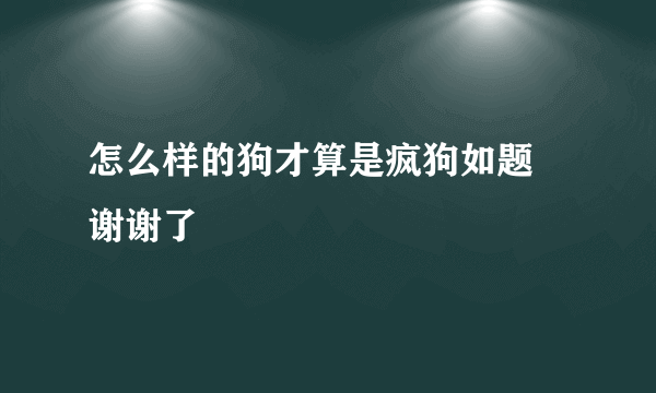 怎么样的狗才算是疯狗如题 谢谢了