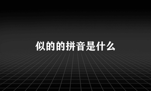 似的的拼音是什么