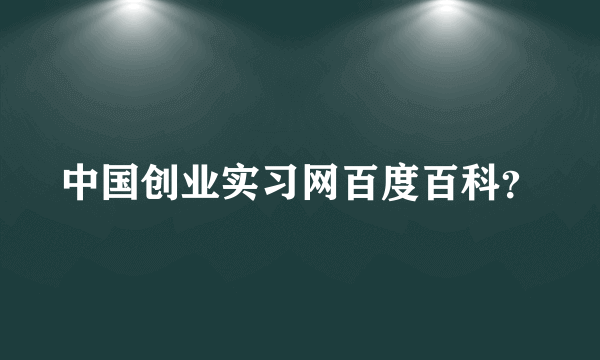 中国创业实习网百度百科？