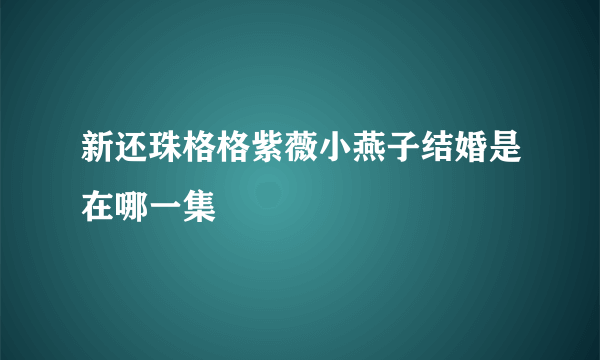 新还珠格格紫薇小燕子结婚是在哪一集