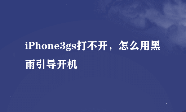 iPhone3gs打不开，怎么用黑雨引导开机