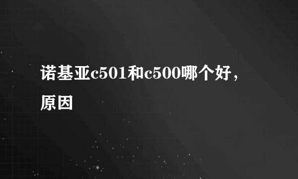 诺基亚c501和c500哪个好，原因