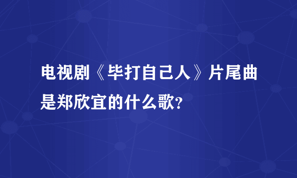 电视剧《毕打自己人》片尾曲是郑欣宜的什么歌？