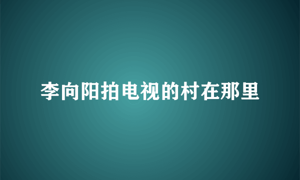 李向阳拍电视的村在那里