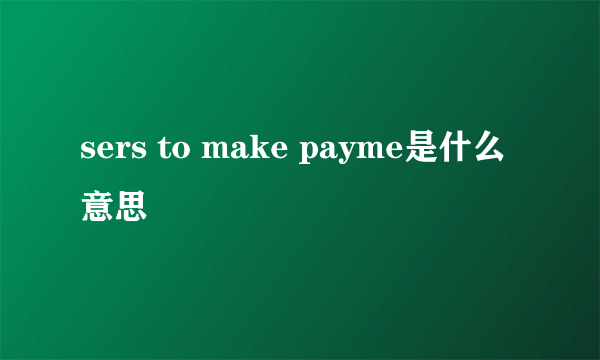 sers to make payme是什么意思