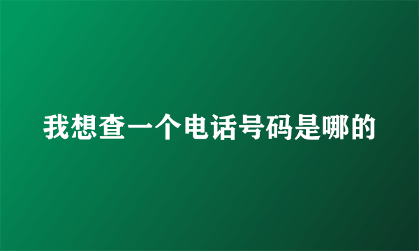 我想查一个电话号码是哪的