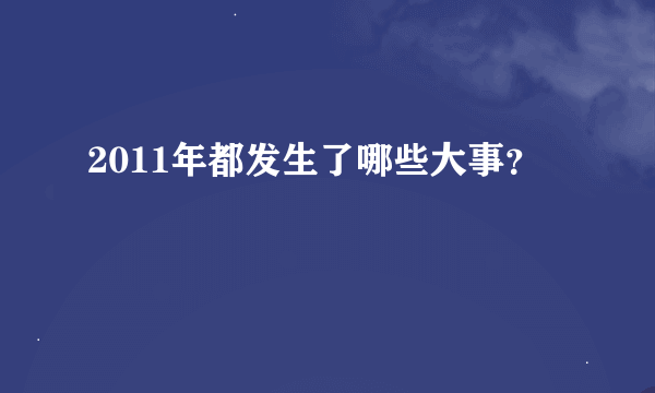 2011年都发生了哪些大事？