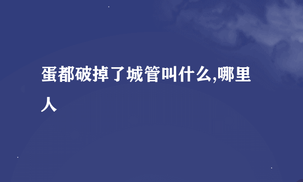 蛋都破掉了城管叫什么,哪里人