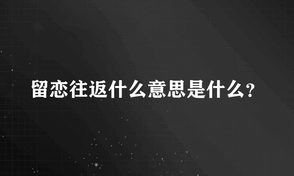 留恋往返什么意思是什么？