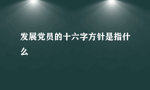 发展党员的十六字方针是指什么