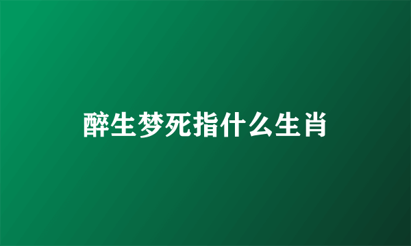 醉生梦死指什么生肖