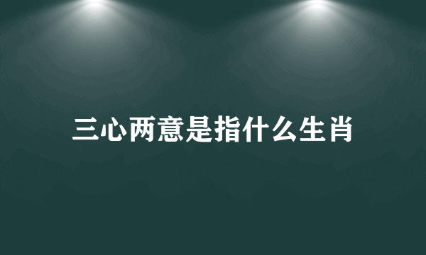 三心两意是指什么生肖