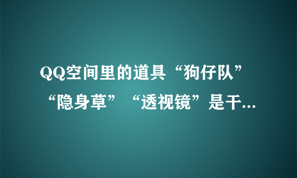 QQ空间里的道具“狗仔队”“隐身草”“透视镜”是干什么的啊？