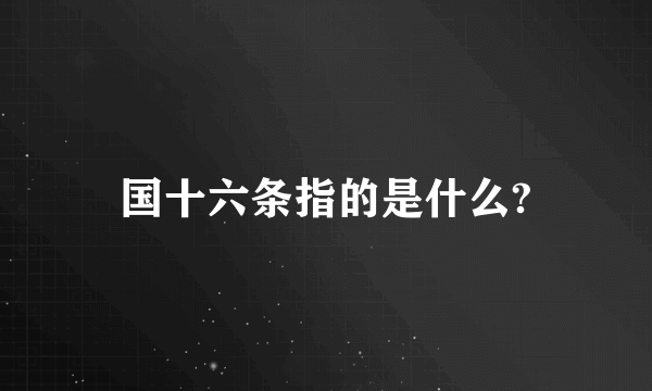 国十六条指的是什么?