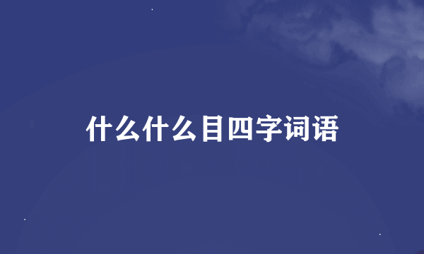 什么什么目四字词语