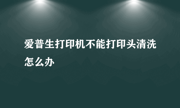 爱普生打印机不能打印头清洗怎么办