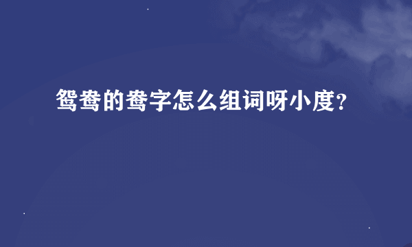 鸳鸯的鸯字怎么组词呀小度？