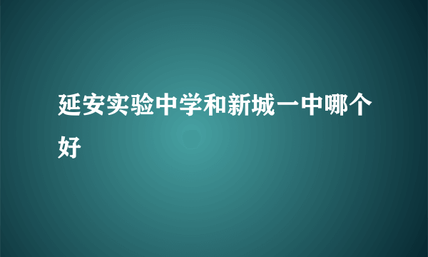 延安实验中学和新城一中哪个好