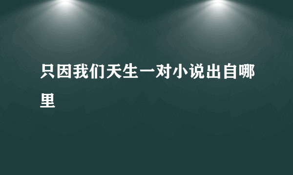 只因我们天生一对小说出自哪里