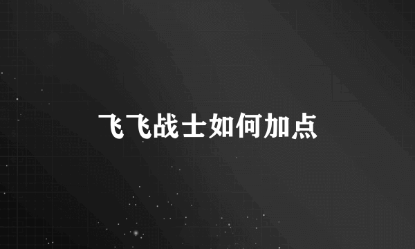 飞飞战士如何加点