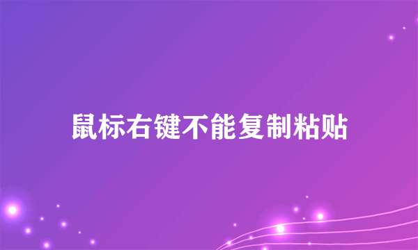 鼠标右键不能复制粘贴