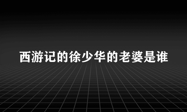 西游记的徐少华的老婆是谁