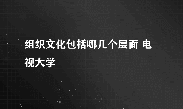 组织文化包括哪几个层面 电视大学