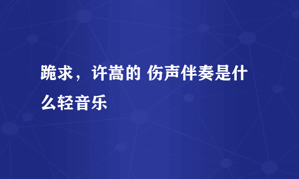 跪求，许嵩的 伤声伴奏是什么轻音乐