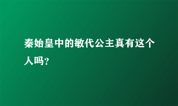 秦始皇中的敏代公主真有这个人吗？